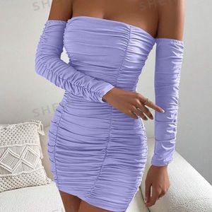 SHEIN Off Shoulder Ruched Bodycon Dress